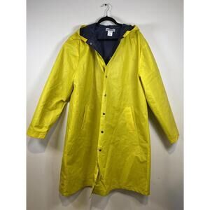 Yellow Hooded Raincoat Jacket XL Polyester